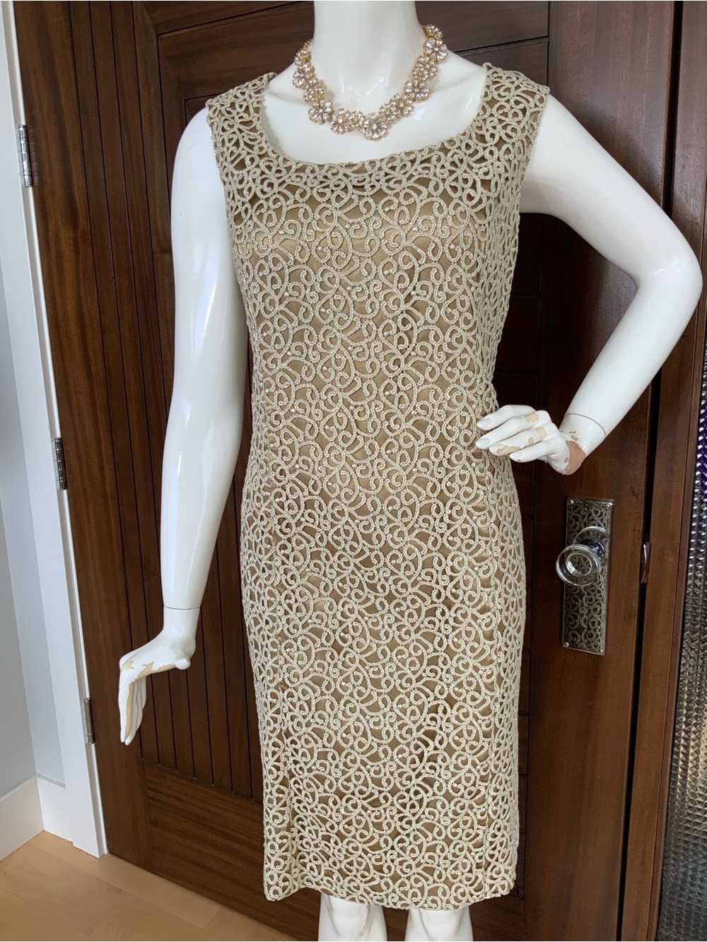 JONES NEW YORK Gold Dress, Sz 14, NWT